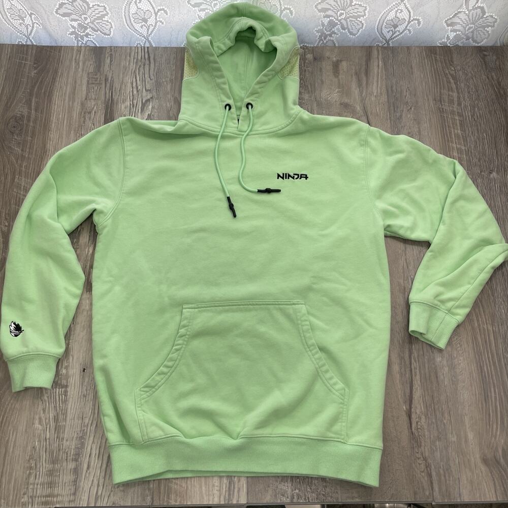 Team Ninja Hoodie Mint Green Headphones Gamer Hoodie Sweatshirt Size Medium